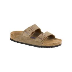 Klapki męskie Birkenstock Arizona Sfb. Brązowe klapki i japonki męskie Birkenstock, bez wzorów, z materiału. Za 409.00 zł.