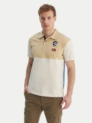 Napapijri Polo E-Reflect NP0A4H4B Écru Relaxed Fit. Koszulki polo męskie Napapijri, m, bez wzorów, z bawełny, bez kołnierzyka, bez ramiączek. Za 529.99 zł.