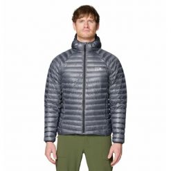 Kurtka z kapturem Mountain Hardwear Ghost Whisperer™. Niebieskie kurtki męskie MOUNTAIN HARDWEAR, bez wzorów, z puchu, sportowe, bez ramiączek, z kapturem. Za 1,648.50 zł.