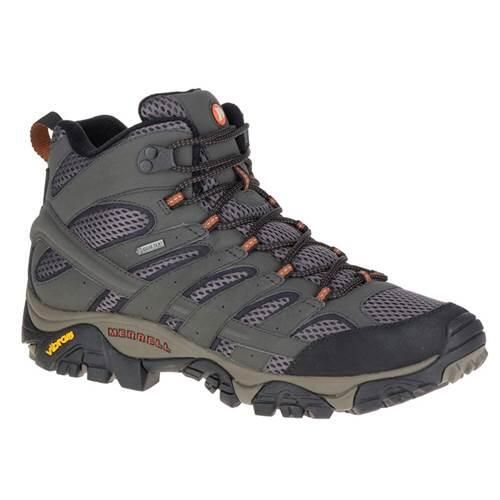 Buty trekkingowe męskie Merrell Moab 3 Mid Gtx. Brązowe buty trekkingowe męskie Merrell, bez wzorów, z materiału, bez zapięcia, trekkingowe. Za 798.00 zł.