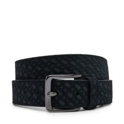 Pasek Męski BOSS. Czarne paski męskie Boss, bez wzorów. Za 209.99 zł.