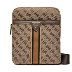 Saszetka Guess. Brązowe saszetki męskie Guess, z aplikacjami, młodzieżowe, małe. Za 219.99 zł.