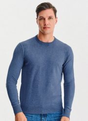 PAKO LORENTE – Niebieski sweter męski. Niebieskie swetry męskie Pako Lorente, bez wzorów, z nylonu, bez kołnierzyka, bez ramiączek. Za 119.99 zł.