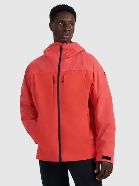 4F Kurtka trekkingowa membrana 10000 męska - pomarańczowa S. Brązowe kurtki męskie 4f, m, bez wzorów, bez ramiączek, bez kaptura. Za 399.99 zł.