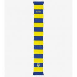 Szalik pasiak z herbem Arka Gdynia. Szaliki męskie NO BRAND, bez wzorów, z materiału, sportowe. Za 64.99 zł.