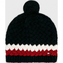Tommy Hilfiger - Czapka. Czarne czapki męskie Tommy Hilfiger, na zimę, z dzianiny. Za 199.90 zł.