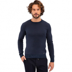 Sweter w kolorze granatowym. Niebieskie swetry męskie AVVA, Dewberry, z okrągłym kołnierzem. Za 219.95 zł.