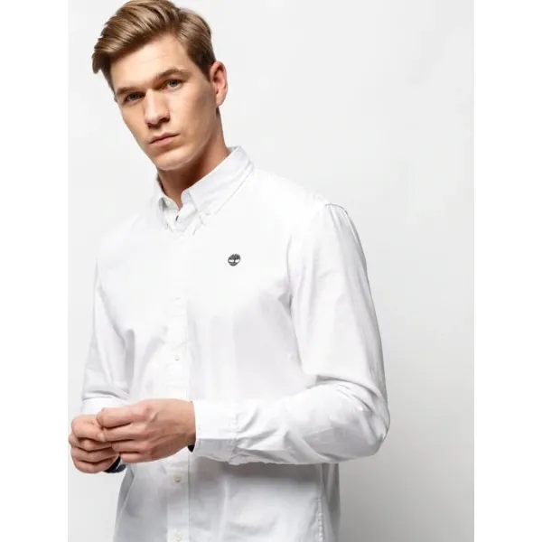 Timberland Koszula Ls Milford Solid Oxford Slim , biały, rozmiar M. Białe koszule męskie Timberland, m, z aplikacjami, z bawełny, bez kołnierzyka, bez ramiączek. Za 379.99 zł.