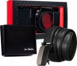 Pierre Cardin Zestaw prezentowy: skórzany portfel i pasek męski ze skóry naturalnej - Pierre Cardin NoSize. Portfele męskie Pierre Cardin, bez wzorów, ze skóry. Za 447.47 zł.
