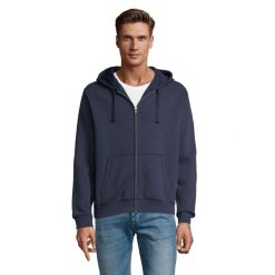 Męska Bluza Z Kapturem Spike Full Zip. Niebieskie bluzy nierozpinane męskie SOL'S, l, bez wzorów, z kapturem. Za 173.99 zł.