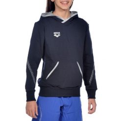 Bluza Arena Team Line Hoodie junior z kapturem. Niebieskie bluzy nierozpinane męskie ARENA, bez wzorów, z kapturem. Za 101.14 zł.