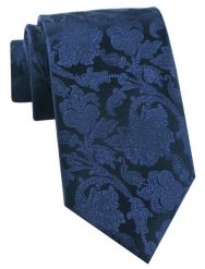 Krawat Męski - Chattier - Odcienie Granatu, Duży Wzór w Kwiaty. Niebieskie krawaty i muchy męskie Chattier, bez wzorów, z tkaniny, eleganckie. Za 49.00 zł.