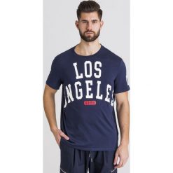 T-SHIRT GUESS. Niebieskie t-shirty męskie Guess, l, z aplikacjami, z bawełny, bez kołnierzyka, bez ramiączek. Za 118.30 zł.