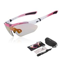 Okulary sportowe unisex Rockbros 14110011004 z fotochromem. Białe okulary przeciwsłoneczne męskie ROCKBROS, bez wzorów, sportowe. Za 107.00 zł.