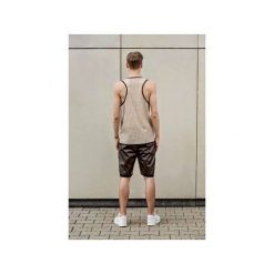 Tank top ze skóry ekologicznej duża kratka |BEŻOWY|. T-shirty sportowe męskie marki Male-me. Za 120.00 zł.