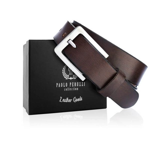 Pasek skórzany 100 CM PAOLO PERUZZI 04Z02100 brązowy. Brązowe paski męskie Paolo Peruzzi, bez wzorów, z materiału, klasyczne. Za 59.00 zł.