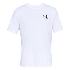 Koszulka sportowa męska Under Armour Left Chest Logo. Białe t-shirty sportowe męskie Under Armour, m, bez wzorów, sportowe, bez ramiączek. Za 134.00 zł.