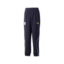 Spodnie dresowe Prematch Manchester City 2024/25. Niebieskie spodnie dresowe męskie Puma, bez wzorów, z dresówki. W wyprzedaży za 204.50 zł.