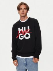 Hugo Sweter 50524553 Czarny Regular Fit. Czarne kardigany męskie Hugo, l, bez wzorów, z bawełny, bez ramiączek. Za 749.99 zł.