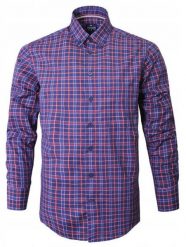 Casualowa Koszula, Kołnierzyk Button Down - Pako Jeans - Granat w Kratkę. Niebieskie koszule męskie Pako Jeans, na lato, l, bez wzorów, z bawełny, bez kołnierzyka, bez ramiączek. Za 185.00 zł.
