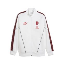 Męska kurtka AC Milan KING Anthem PUMA White For All Time Red. Białe kurtki treningowe męskie Puma, m, bez wzorów, bez kaptura, do biegania. Za 399.00 zł.