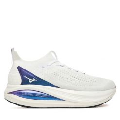 Buty do biegania Mizuno. Białe buty do biegania męskie Mizuno, bez wzorów, bez zapięcia, do biegania. Za 599.99 zł.
