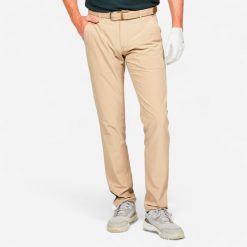 Spodnie do golfa chino męskie Inesis WW500. Eleganckie spodnie męskie INESIS, bez wzorów, z elastanu, sportowe. Za 119.99 zł.