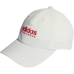 Czapka z daszkiem adidas Seersucker Dad. Białe czapki męskie ADIDAS, bez wzorów, sportowe. Za 72.00 zł.