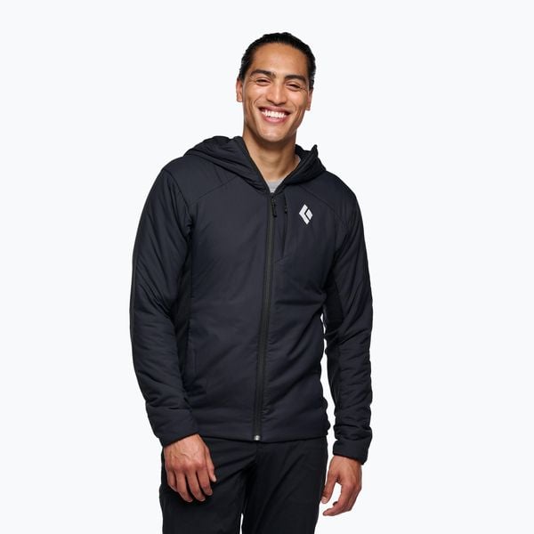 Kurtka hybrydowa męska Black Diamond First Light Hybrid Hoody. Czarne kurtki męskie Black Diamond, m, bez wzorów, sportowe, bez ramiączek, bez kaptura. Za 849.99 zł.