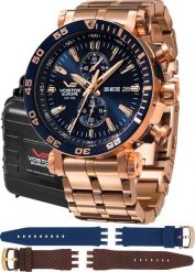 Zegarek Vostok Europe Zegarek męski Vostok Europe VK61-575B590B różowe złoto. Czerwone zegarki męskie Vostok Europe, złote. Za 5,500.00 zł.