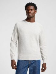 LEE MĘSKI SWETER LEE CLEAN RAGLAN SWEATER SHARP GREY MEL 112363889. Szare swetry męskie Lee, bez wzorów, bez kołnierzyka, bez ramiączek. Za 179.99 zł.