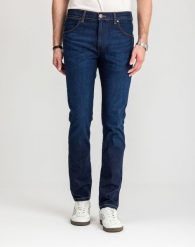MESKIE SPODNIE WRANGLER LARSTON LANDED 112341469. Jeansy męskie Wrangler, bez wzorów, z jeansu. Za 219.99 zł.