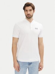 EA7 Emporio Armani Polo 7M000183 AF13511 U0002 Biały Regular Fit. Białe koszulki polo męskie EA7 Emporio Armani, m, bez wzorów, z bawełny, bez kołnierzyka, bez ramiączek. Za 219.99 zł.