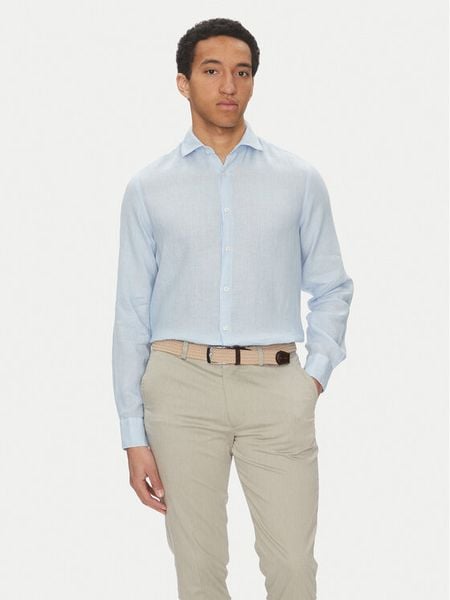 Paul&Shark Koszula 25413180CF Błękitny Regular Fit. Niebieskie koszule męskie PAUL&SHARK, m, bez wzorów, ze lnu, bez kołnierzyka, bez ramiączek. Za 589.99 zł.