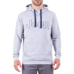 Bluza w kolorze jasnoszarym. Bluzy z kapturem męskie marki Jeep. W wyprzedaży za 112.95 zł.
