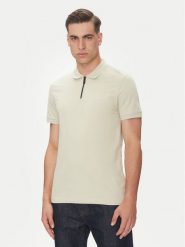 BOSS Polo Passerzip 50537507 Beżowy Slim Fit. Brązowe koszulki polo męskie Boss, m, bez wzorów, z bawełny, bez kołnierzyka, bez ramiączek. Za 209.99 zł.
