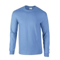 Ultra Bawełniana Koszulka Z Długim Rękawem Unisex Dla Dorosłych. Niebieskie koszulki męskie z długim rękawem GILDAN, l, bez wzorów, z bawełny, sportowe, bez kołnierzyka, bez ramiączek. Za 60.99 zł.