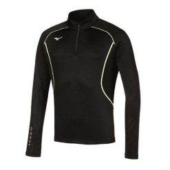 Bluza Premium Mizuno JPN warmer. Czarne bluzy nierozpinane męskie Mizuno, bez wzorów, sportowe, bez ramiączek, bez kaptura. W wyprzedaży za 202.25 zł.