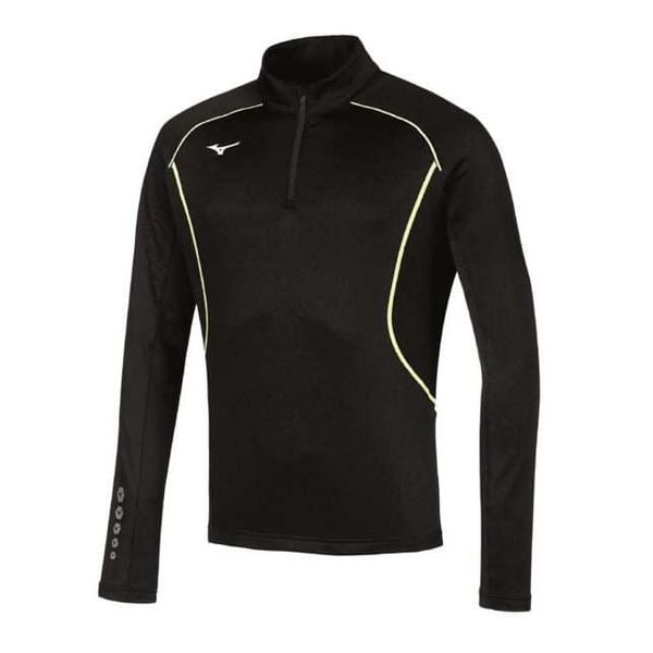 Bluza Premium Mizuno JPN warmer. Czarne bluzy nierozpinane męskie Mizuno, bez wzorów, sportowe, bez ramiączek, bez kaptura. W wyprzedaży za 202.25 zł.