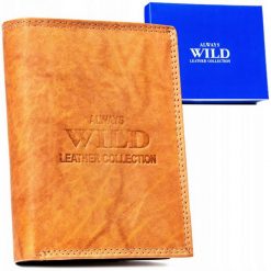 Portfel skórzany Always Wild AW-N4-MAL camelowy. Portfele męskie Always Wild, bez wzorów, ze skóry. Za 45.00 zł.