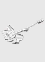PAKO LORENTE - Srebrna szpilka do marynarki męskiej kwiat lotosu. Szare biżuteria dla mężczyzn Pako Lorente, srebrne. Za 149.99 zł.