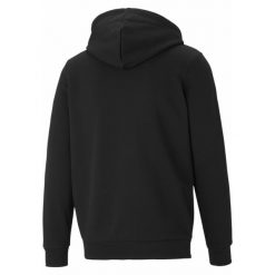Męska rozpinana bluza z kapturem i logo Essentials PUMA Black. Czarne bluzy rozpinane męskie Puma, m, bez wzorów, eleganckie, bez ramiączek, z kapturem. Za 257.00 zł.