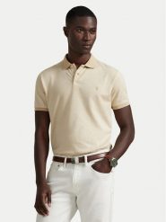 Polo Ralph Lauren Polo 710974270003 Beżowy Custom Slim Fit. Brązowe koszulki polo męskie Polo Ralph Lauren, m, bez wzorów, z bawełny, bez kołnierzyka, bez ramiączek. Za 669.99 zł.