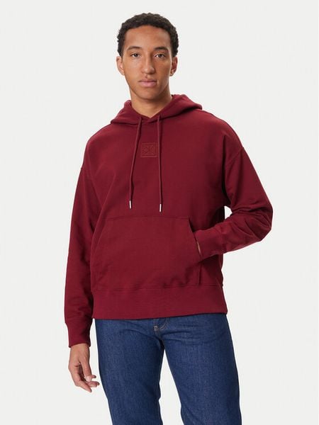 Calvin Klein Bluza LV14LD225G Bordowy Regular Fit. Czerwone bluzy nierozpinane męskie Calvin Klein, m, bez wzorów, z bawełny, bez ramiączek, bez kaptura. Za 319.99 zł.