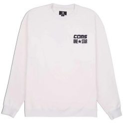 Bluza Converse Cons One Star Crew Sweatshirt, Mężczyźni. Białe bluzy nierozpinane męskie Converse, m, bez wzorów, z bawełny, retro, bez ramiączek, bez kaptura. Za 390.00 zł.