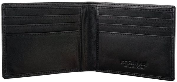 Cienki portfel męski skórzany typu SLIM (Czarny) Uniwersalny. Czarne portfele męskie KORUMA, bez wzorów. Za 120.99 zł.