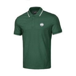 Koszulka męska Pitbull Polo Pique Stripes Regular. Zielone koszulki polo męskie PITBULL, m, bez wzorów, z bawełny, klasyczne, bez kołnierzyka, bez ramiączek. Za 119.99 zł.