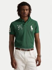 Polo Ralph Lauren Polo 710978082001 Zielony Custom Slim Fit. Zielone koszulki polo męskie Polo Ralph Lauren, m, bez wzorów, z bawełny, bez kołnierzyka, bez ramiączek. Za 699.99 zł.