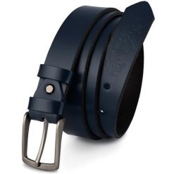 Pasek skórzany BELTIMORE r.85-100 cm E12 granatowy. Niebieskie paski męskie bez wzorów. Za 49.40 zł.