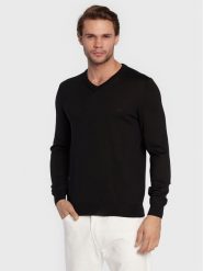 Boss Sweter Baram-L 50476363 Czarny Regular Fit. Czarne kardigany męskie Boss, l, bez wzorów, z wełny, bez ramiączek. Za 459.99 zł.